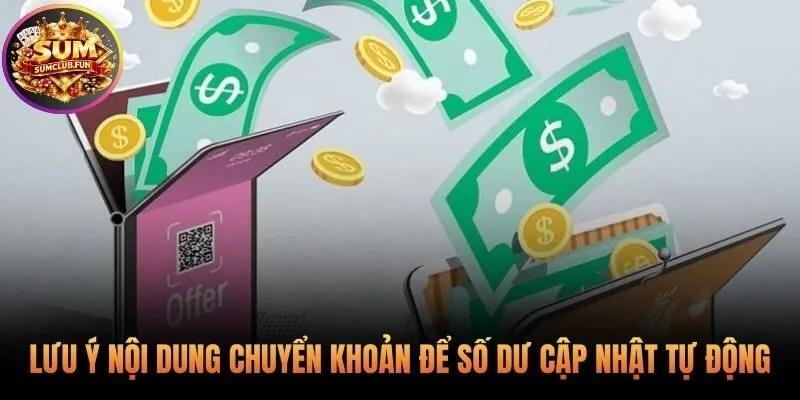 Sao chép nội dung chuyển khoản để cập nhật số dư tự động